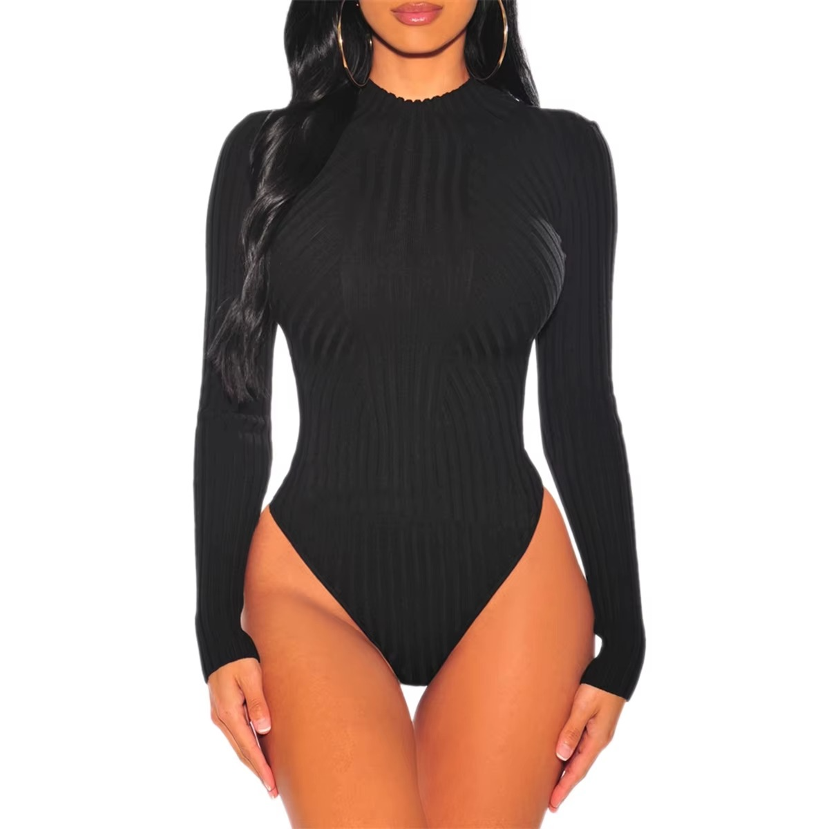 Bodysuit Arvy™ em Tecido Malha - Com Gola Alta