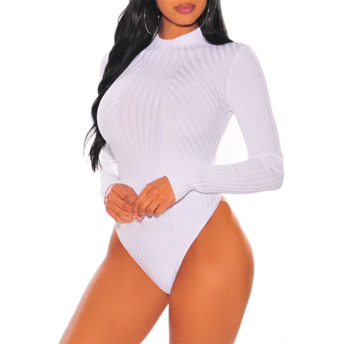 Bodysuit Arvy™ em Tecido Malha - Com Gola Alta