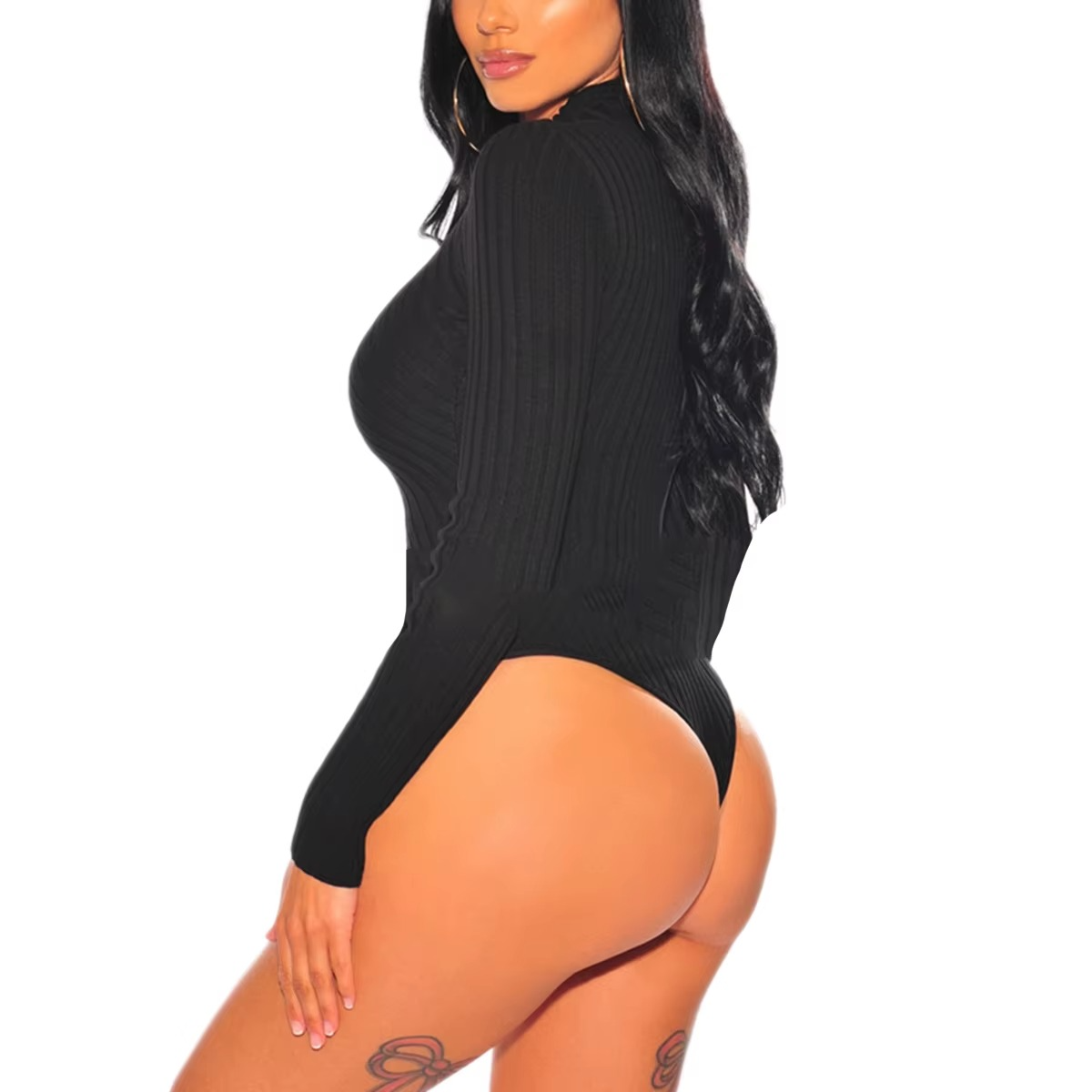 Bodysuit Arvy™ em Tecido Malha - Com Gola Alta