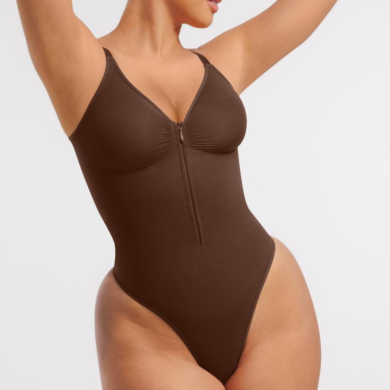 SCULPTZIP™ High-Elastic Zip Bodysuit with Waist Sculpt Technology