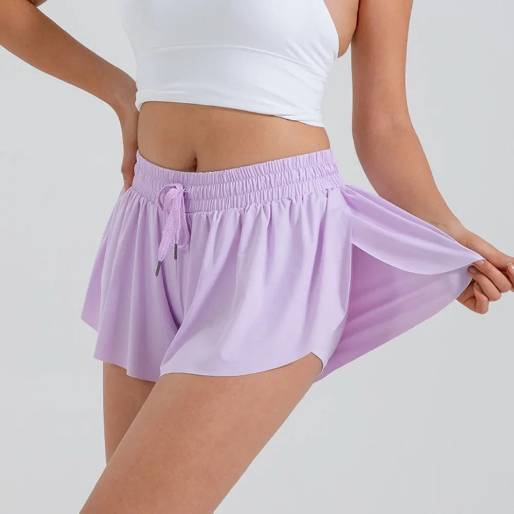 2 in 1 Flowy Sports Movea™ Shorts met hardloopzak - Comfortabel en casual