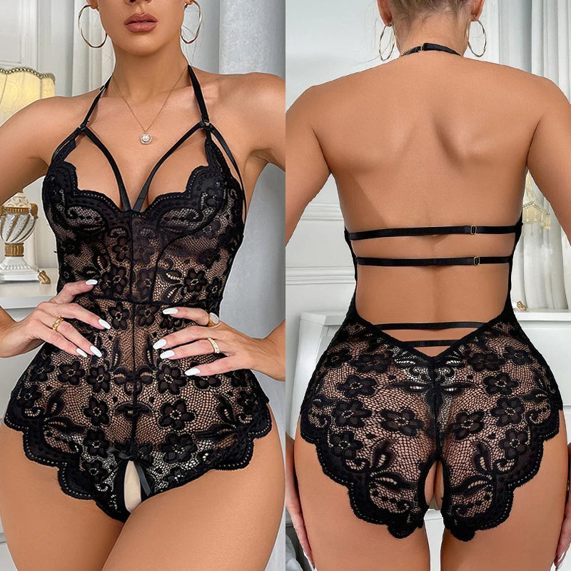 Erotic Open Lace Bodysuit