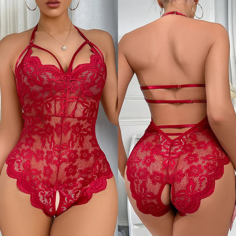 Erotic Open Lace Bodysuit
