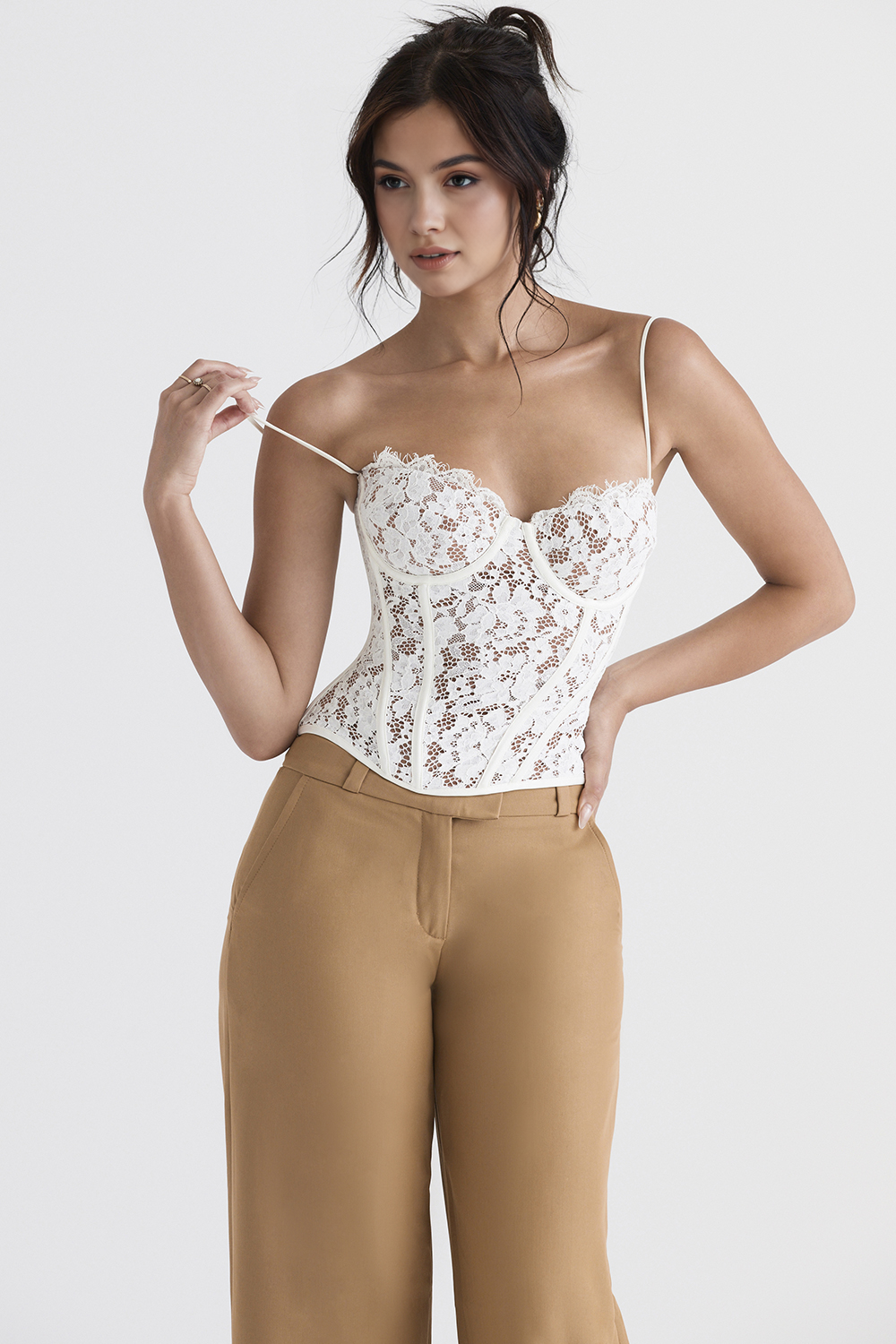 Samantha White Lace Corset