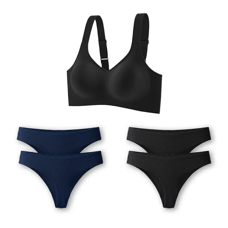 Pure Comfort Set – 1 Comfort Bra + 4 CottonComfort Panties