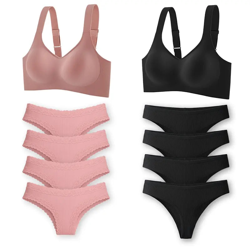 Conjunto Dual Harmony – 2 Sujetadores Comfort + 4 Braguitas CottonLace + 4 Braguitas CottonComfort